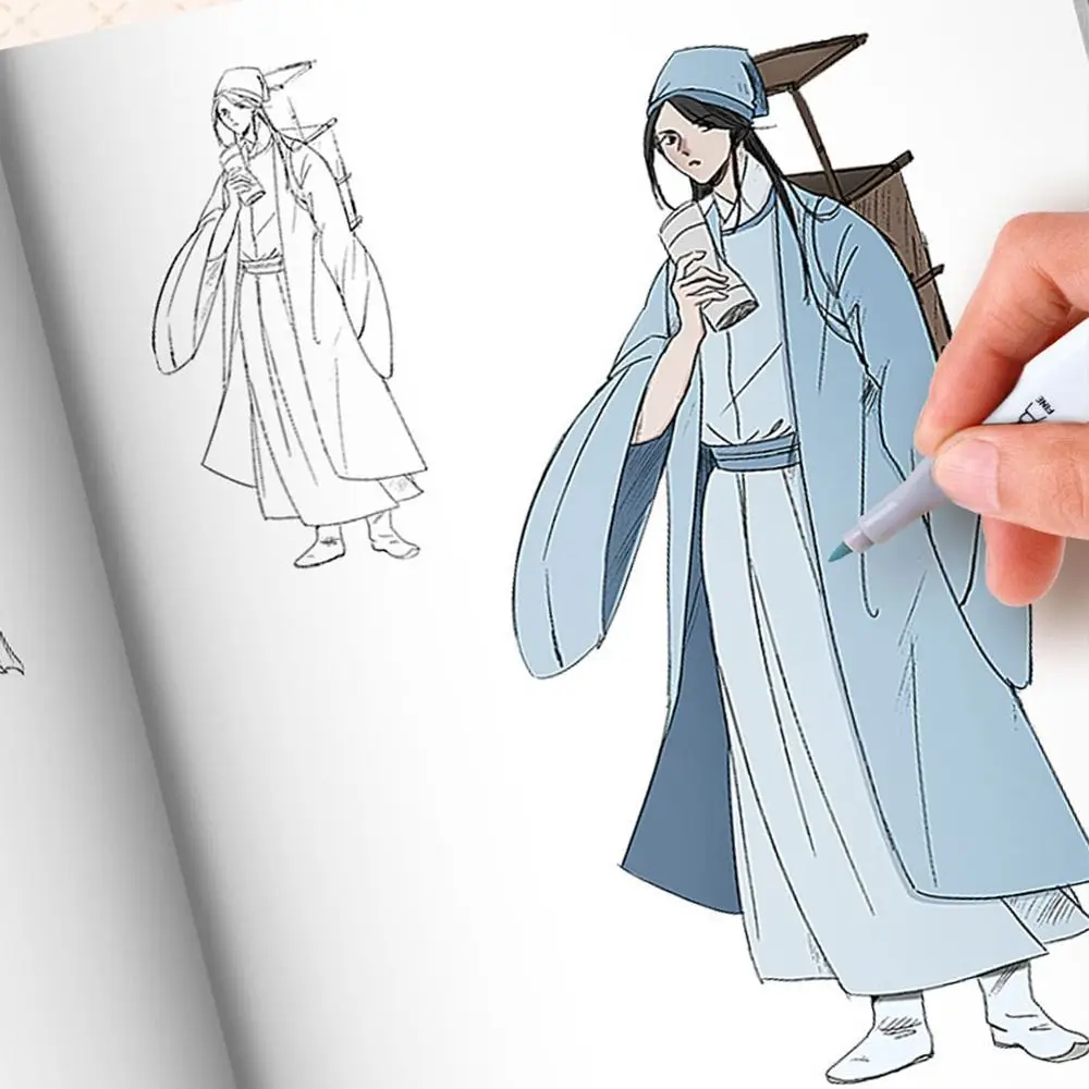 Новичок Манга Учебное пособие с рисунком вручную Обучение Трассировка Аниме