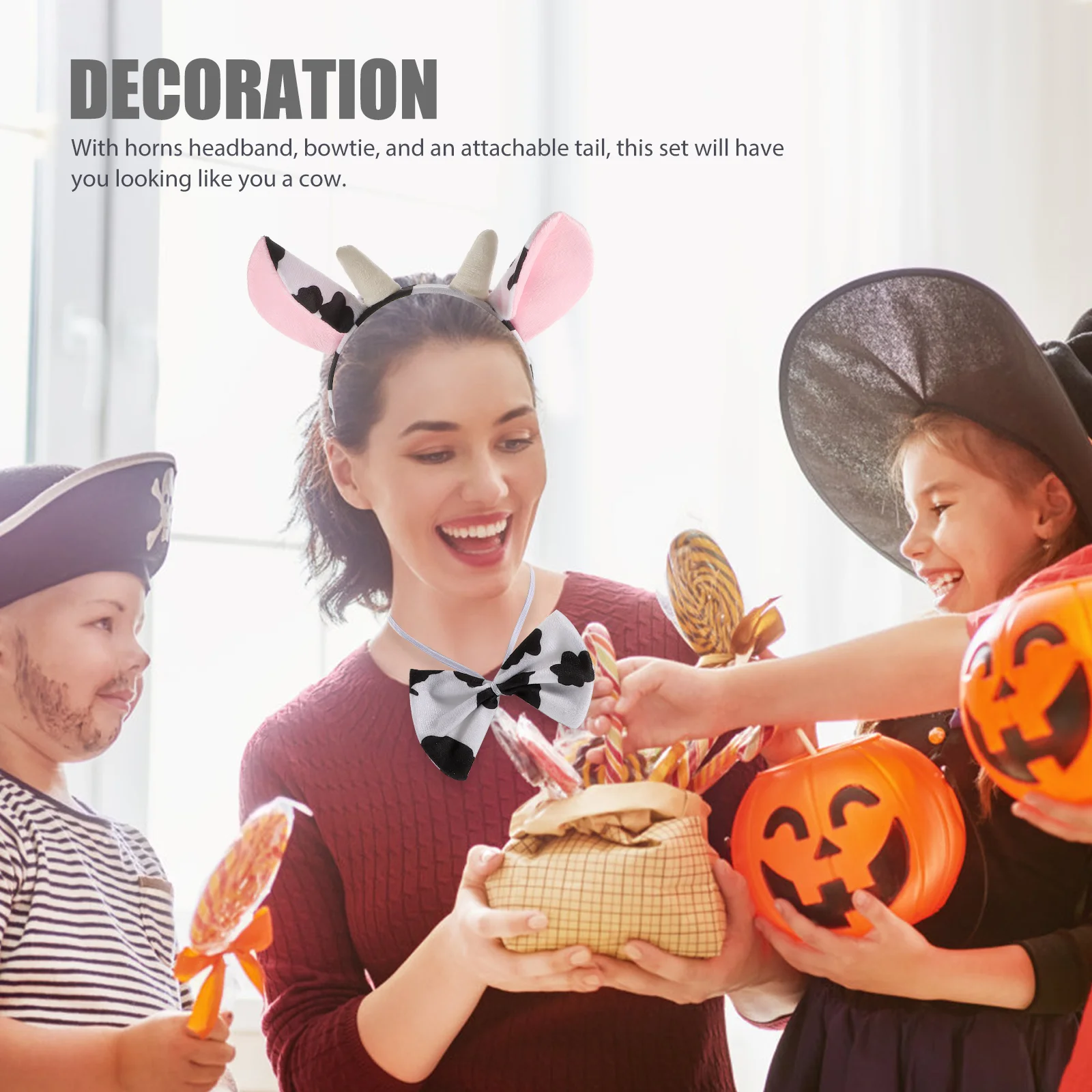 Костюмы на Хэллоуин из трех предметов корова для взрослых повязка голову с