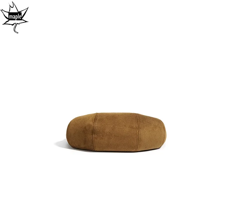 Женская сумка-Кроссбоди из натуральной замши с круассанами