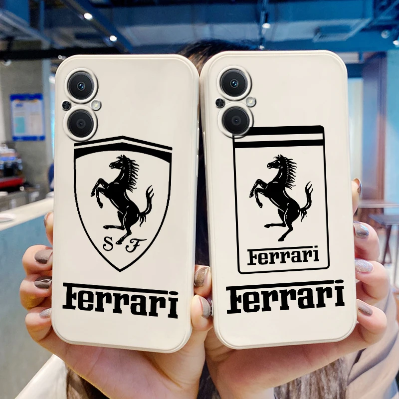 

Luxury Car Enzo Ferrari Logo For OPPO A5 A9 A12 A72 A53 S A73 A93 Find X2 X3 X5 Lite Pro Neo 5G Liquid Rope Soft Phone Case