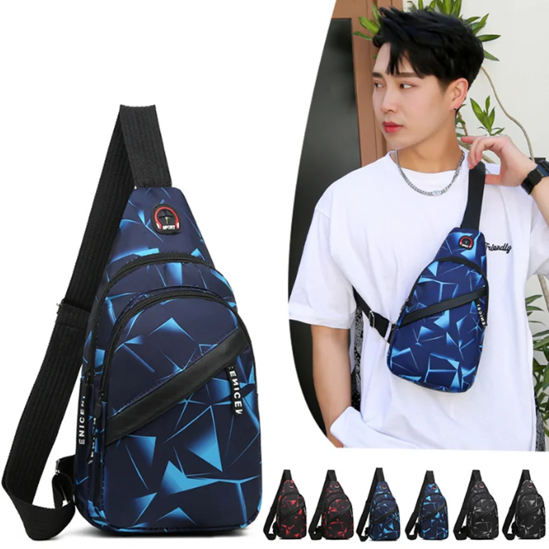 

Chest Cloth Bags Lovers Light Casual Husband Print Shoulder Crossbody Oxford Backpack Sports Bags Bags Outdoor Travel Geometric
