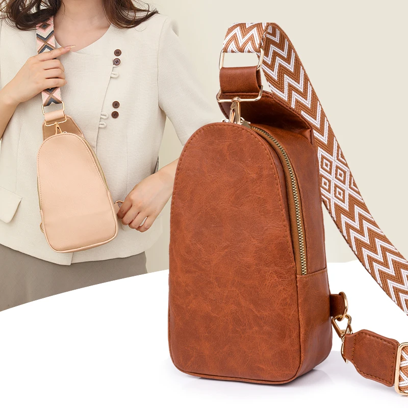 

Women Chest Bag Casual Outdoor Sports Fashion Waterproof Chest Bag Unisex pu Leather Shoulder Crossbody Bag Phone Bag Sac