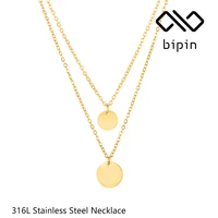 bipin necklace women stainless steel korean multilayer necklace women fashion personality jewelry