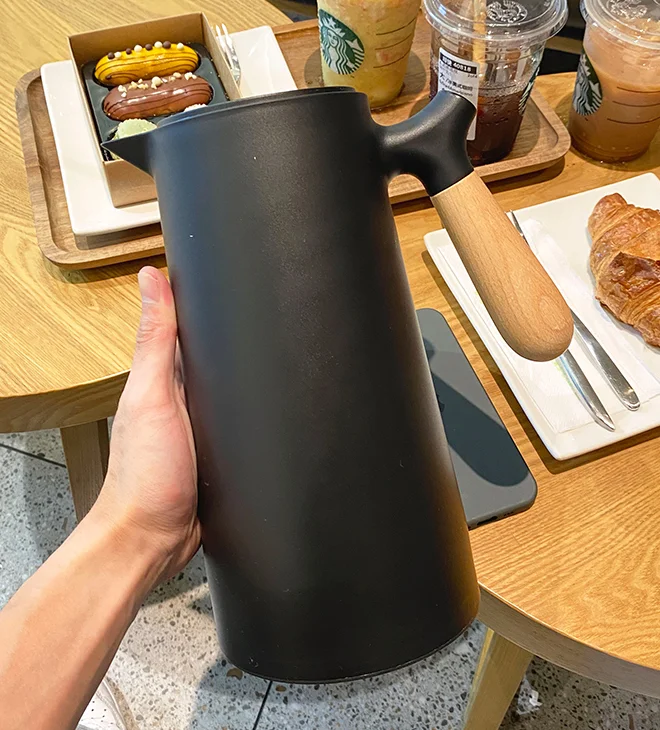 

Изоляционный чайник 1000 мл, бутылка для горячей воды с ручкой в скандинавском стиле, термос большой емкости, съемный чайник, бытовой кофейник