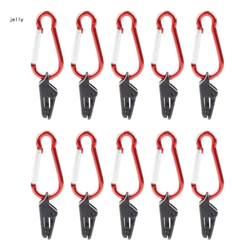 

448C 10Pcs Camping Tent Clips Awning Tarp Clamp Wind proof Tarpaulin Alligators Clips