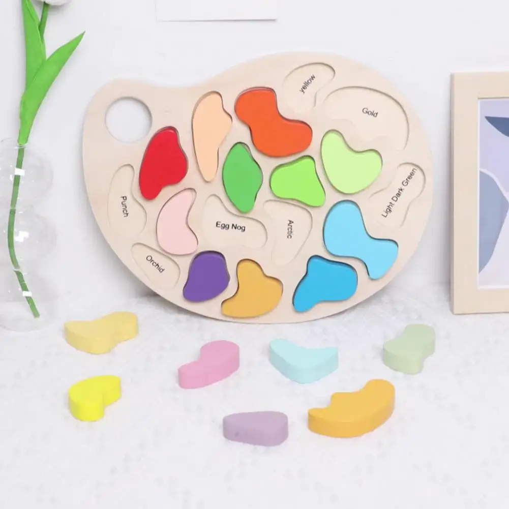 

High-quality Palette Shape Alphabet Matching Jigsaw Blocks Alphabet Matching Board Toy Wooden Educational