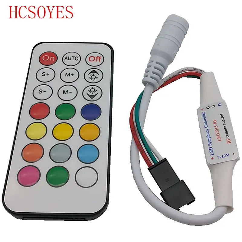

1 Pcs 21 Keys IR RF Remote RGB Controller for Led Pixels Strip WS2811/WS2812B/TM1804/TM1809/INK1003 DC5V-24V