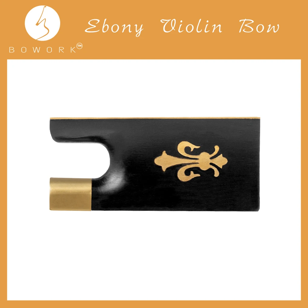 

BOWORK Ebony Frog With Brass Fleur-de-lis Inlay 4/4 Violin Bow Accessories