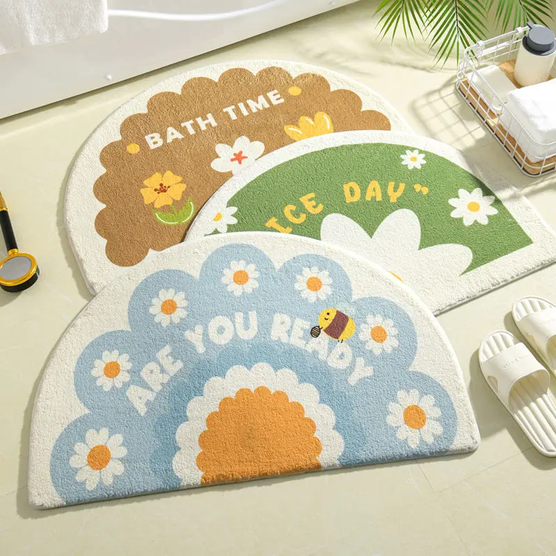 

Floral Entrance Doormats Carpets Rug For Home Bath Living Room Floor Stair Kitchen Hallway Non-Slip Room Decoration