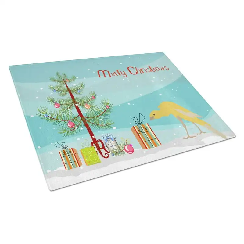 

Treasures CK4477LCB Belgian Hunchback Canary Merry Christmas Glass Cutting Board - Large