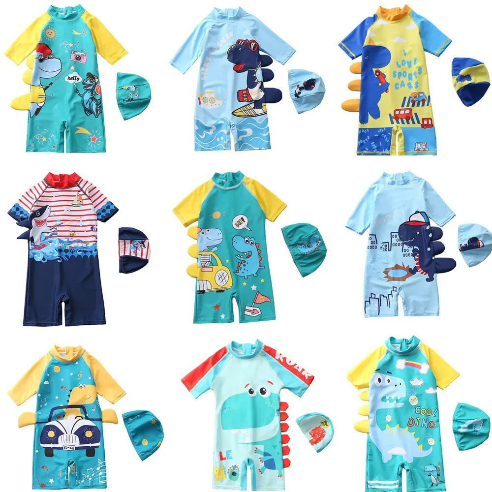 

Boys One Piece Rash Guard Swimsuit Kid Water Sport Short Swimsuit UPF 50+ Sun Protection Bathing Suits