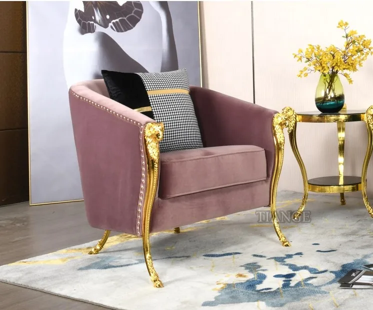 

Contemporary Design Furniture Light Luxury Metal Furniture Single Design Living Room Furniture For Home Sofas