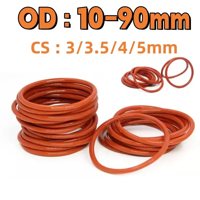 

Красные силиконовые уплотнительные кольца CS 3/3,5/4/5 мм