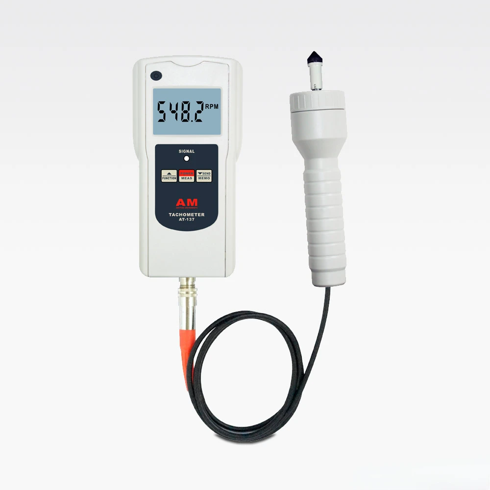 

Multi-function Digital Laser Contact Tachometer AT-137PC Tachometer for rotative velocity surface speed frequency motor