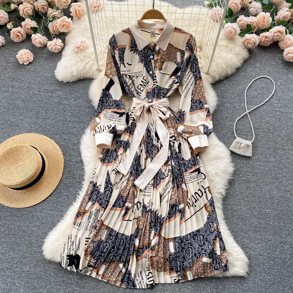 

Женское шифоновое однобортное платье Aibeautyer, повседневное облегающее платье трапециевидной формы на пуговицах с цветочным принтом и отложн...