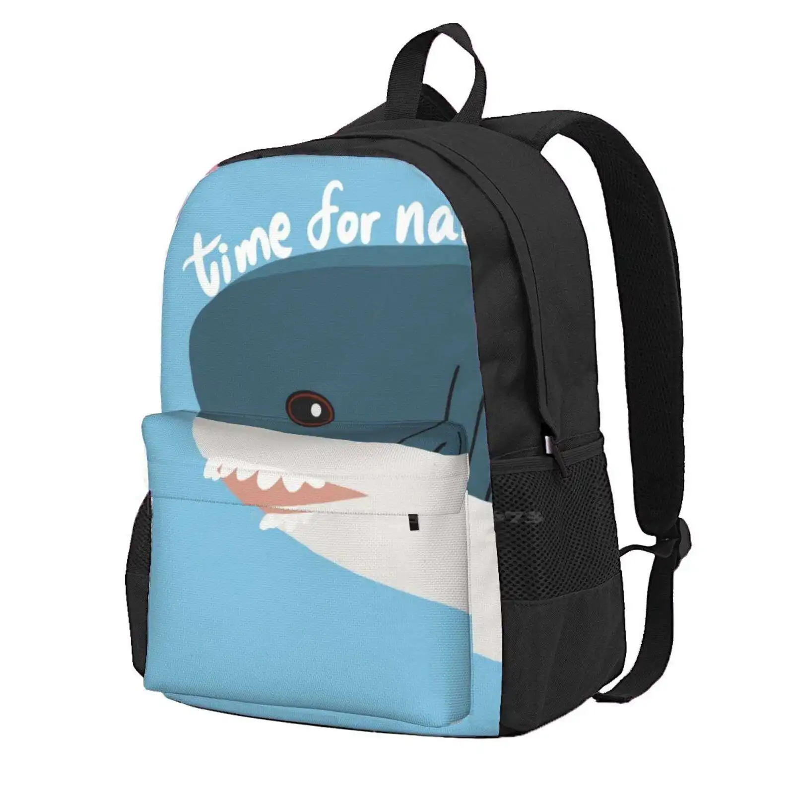 

Blahaj Shark School Bags Travel Laptop Backpack Blahaj Shark Time For Nap Nap Time Digital Illustration Cute Sea Animals Blue