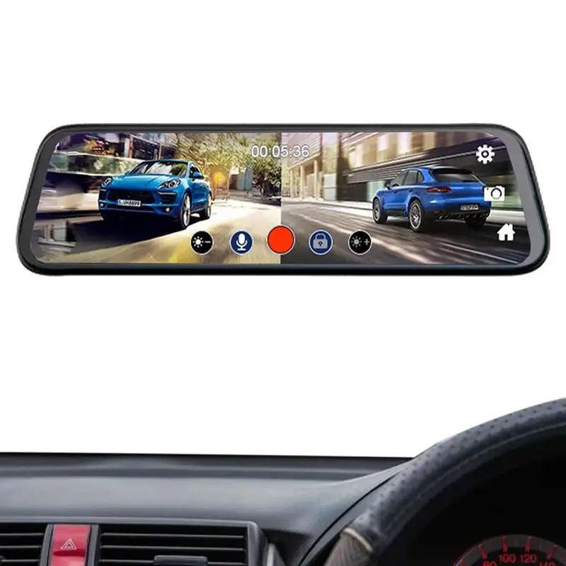 

HD 1080p 10 Inch Wide Angle Motion Detection Loop Recording Night Vision Mirror Camera For Car Touch Screen Video Recorder