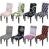 printed flower chair cover stretch universal size seat chair covers for kitchen chair cushion wedding dining home decoration