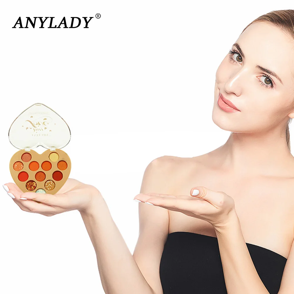 Палетка матовых теней для век ANYLADY водостойкие стойкие 12 цветов косметика с