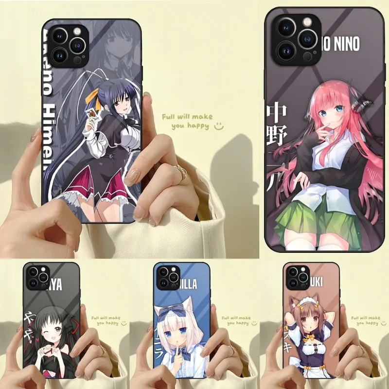 

Nekopara Japan Anime Girl Phone Case Tempered Glass For IPhone Apple 13Pro Max 12 11 Mini X XR XS Max 8 7 6s Plus SE 2020 Cover