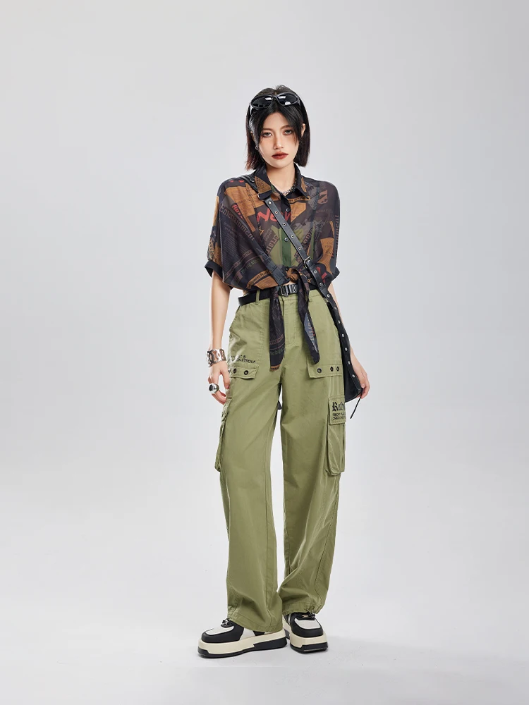 Tuogu Fashion Brand Short Strap Print Shirts Women Half Sleeve 2024 Summer New Design Sense Top |