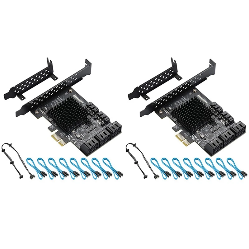 2X PCIE SATA карта 8 портов, 6 Гбит/с SATA 3,0 Pcie карта, Pcie к SATA Плата расширения контроллера, Upport 8 SATA 3,0 устройства
