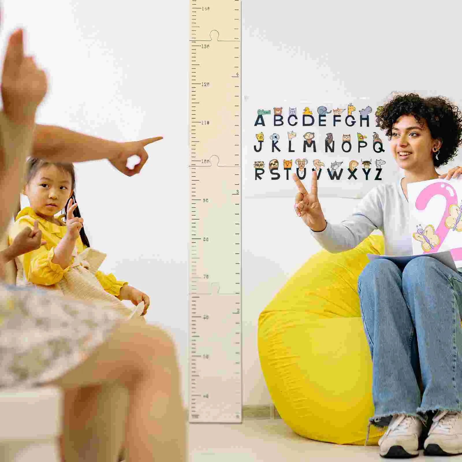 

Chart Children's Height Ruler Baby Removable Wall Stickers Kids Measuring Wood Growth