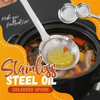 long handle stainless steel oil colander spoon fine mesh colander sifter sieve kitchen vegetable strainer clip kitchen gadgets