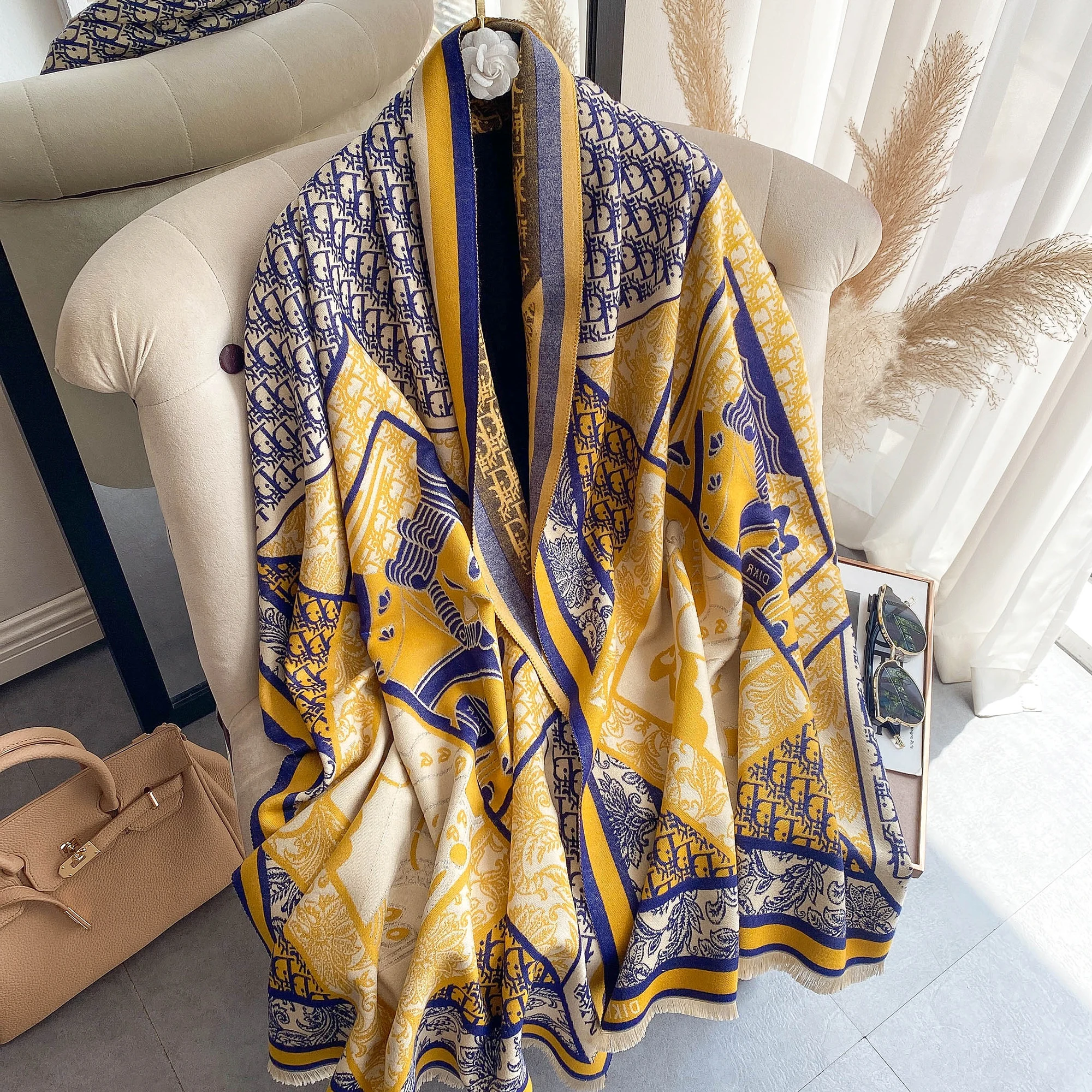 Зимний Женский Кашемировый Шарф Теплая Шаль Из Пашмины Толстая Модный Дорожный