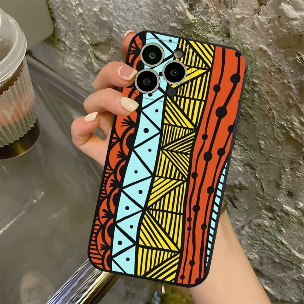 African Wax Print Design Phone Case for iphone 13 11 16 15ProMax 14 12 Pro Xs Max Mini Xr X 7 8 Plus Shell Coque