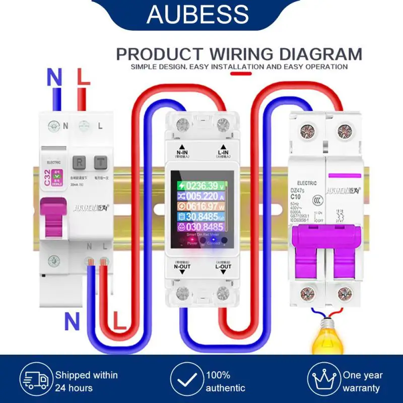 

Model At2pw-wifi Electric Energy Meter Voice Control Live View Smart Meter High Quality Timer Function Household Power Monitor