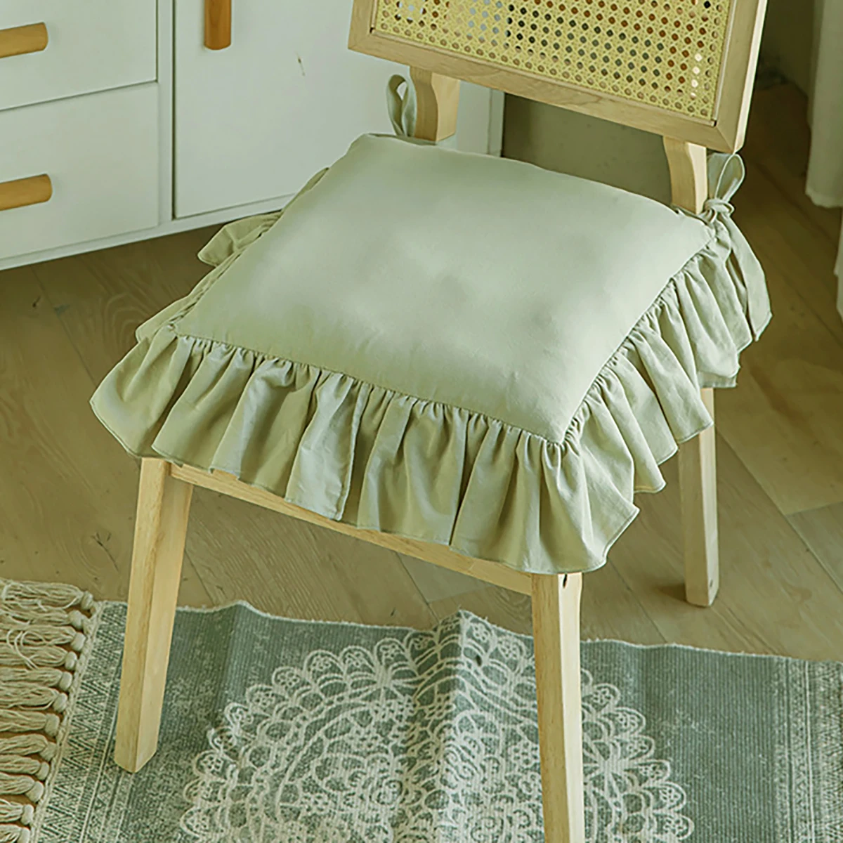 Белый хлопковый чехол для стула с оборками, наволочка с воланами, обеденный декор, настраиваемая оборка принцессы, хлопковый мусс, украшения для дома