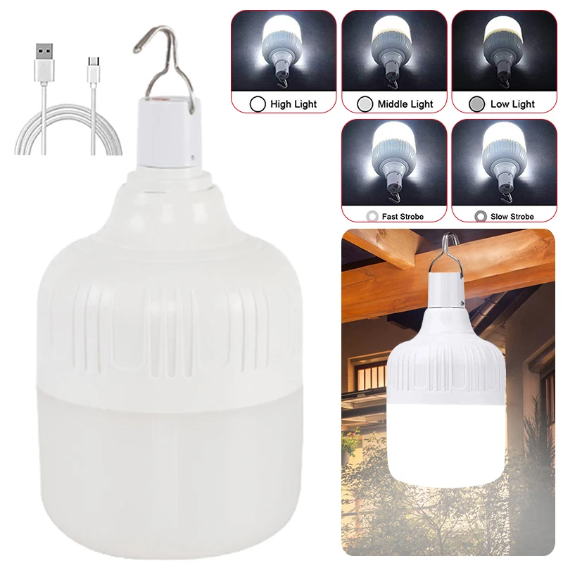 

1-3PCS Outdoor USB Rechargeable Mobile LED Lamp Bulbs Emergency Light Portable Hook Up Camping Lights Home Decor Night Light