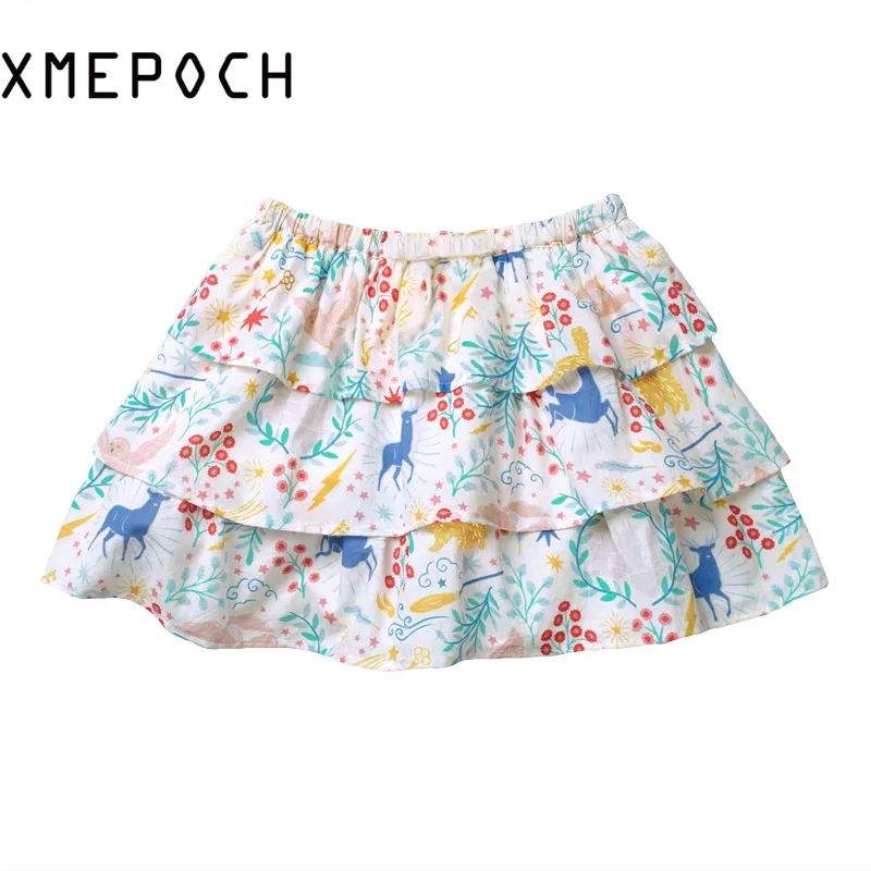 

XMEPOCH Summer Children's Clothing Girls Short Skirt Knitted Cotton Skirt for Girls Kids Clothes
