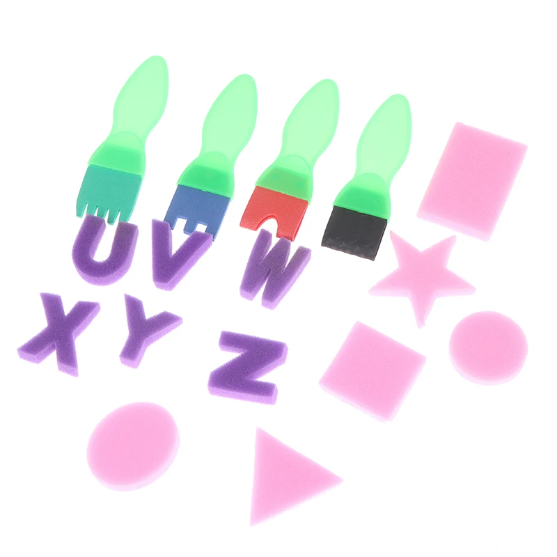 

Kids Painting Sponge Kids Early Learning Sponge Painting Kit Child Paint Set Sponge Drawing Shapes Paint Brushes