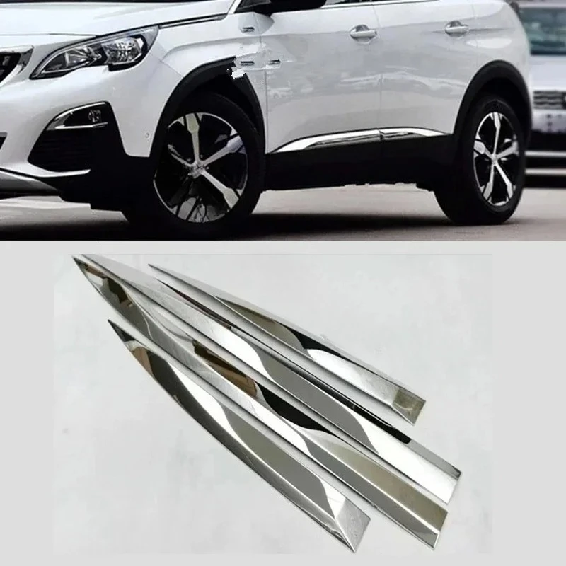 Фото Для Peugeot 3008/4008 2017-2021: Декоративные накладки на боковые двери из нержавеющей стали (молдинги) №2
