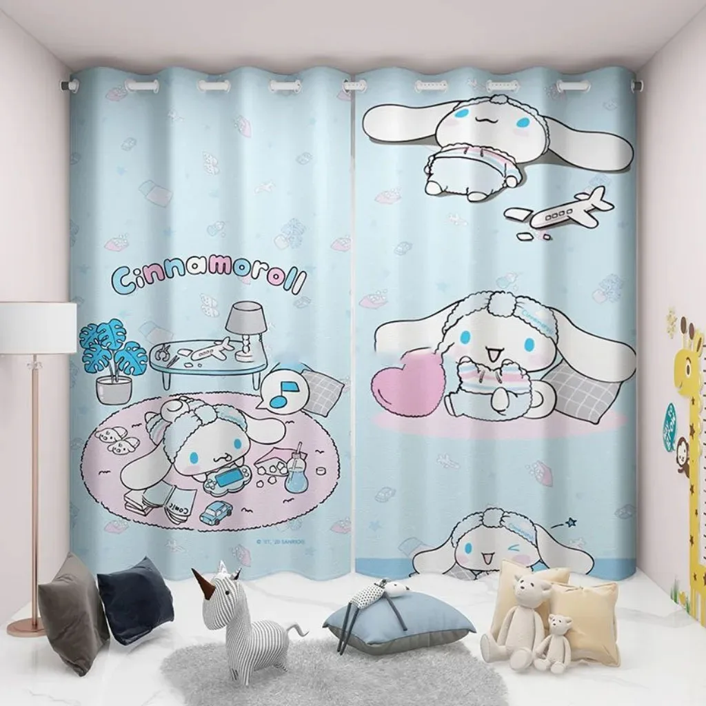 Затемняющие шторы для окон Kawaii Cinnamoroll с мультяшным рисунком домашний текстиль