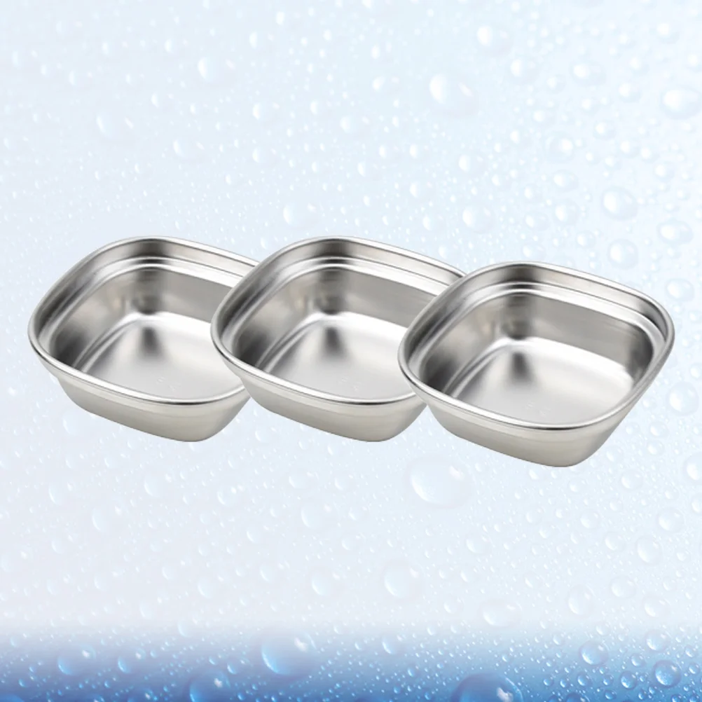 

Sauce Dish Dipping Bowl Bowls Plates Steel Dishes Stainless Soy Plate Seasoning Appetizer Small Mini Metal Serving Japanese