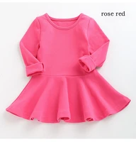 1 3 years old girls autumn princess dress high quality cotton warm windproof classic solid pinkgreyblack