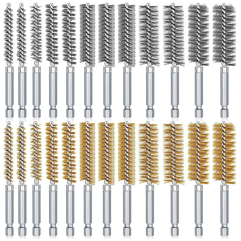 

Hole Brush Bronze Cleaning Brush Set Steel Wire Hole Brush Stainless Steel Cleaning Brush, Suitable For Electric Drill