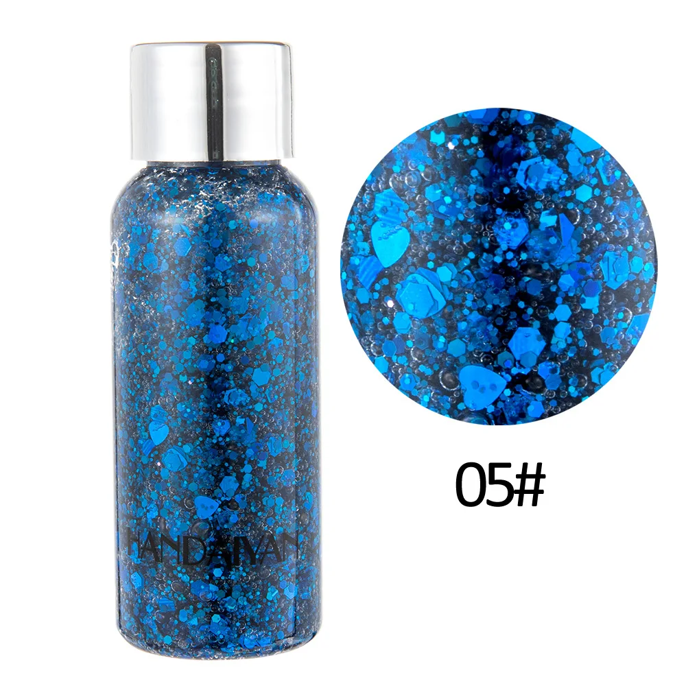 

Blue Eyeshadow Glitter Nail Hair Body Face Glitter Gel Art Flash Heart Loose Sequins Cream Decoration Party Festival Glitter B05