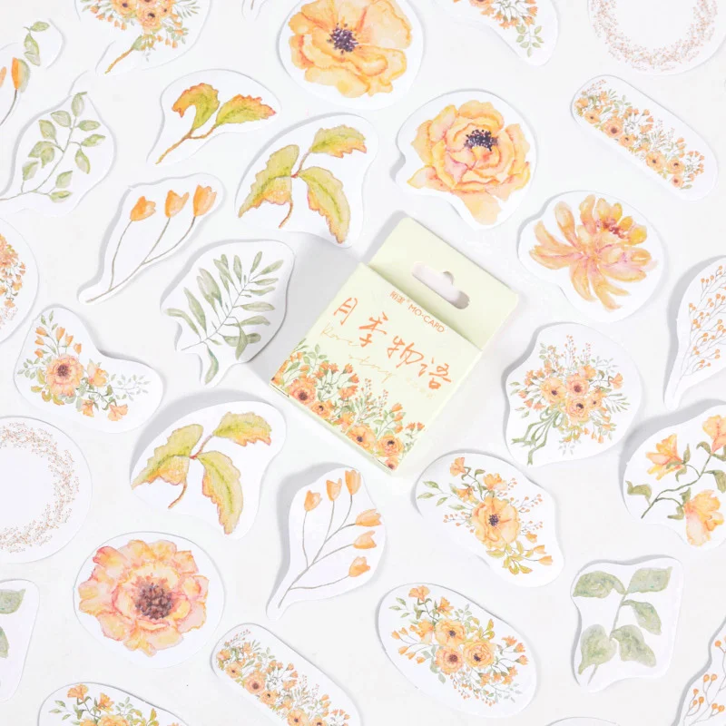 

46 Pcs Rose Story Sticker Creative Cute Mini Decor DIY Diary Scrapbooking Label Stationery for Girls Students School Supplies