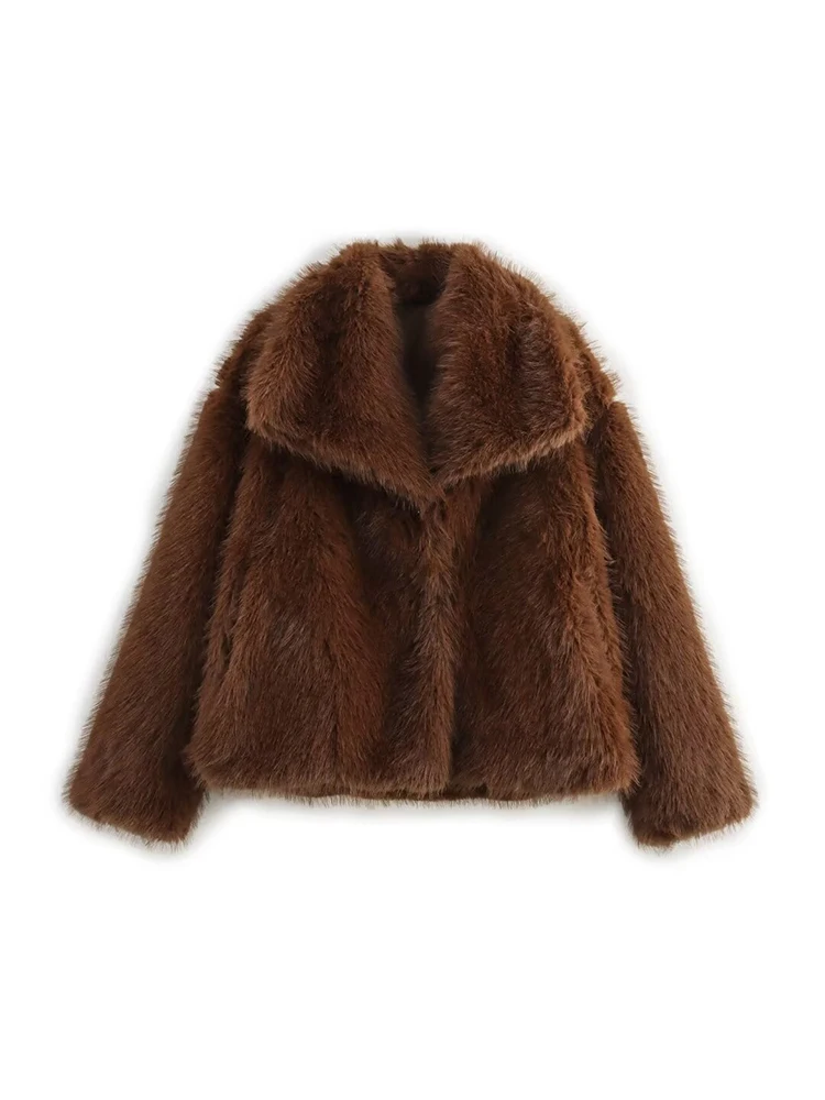 Новинка 2024 осенне-зимняя женская куртка из искусственного меха модное пушистое