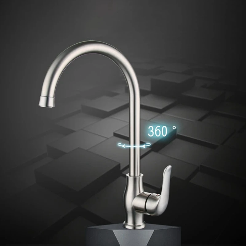 Акция! Кухонный смеситель ручка из нержавеющей стали кухонные краны 360 °