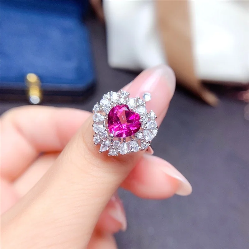 

Love Wedding Engagement Rose Heart Ring Adjustable Size Romantic Beautiful Lady Jewelry Gift Anniversary Gift Girlfriend