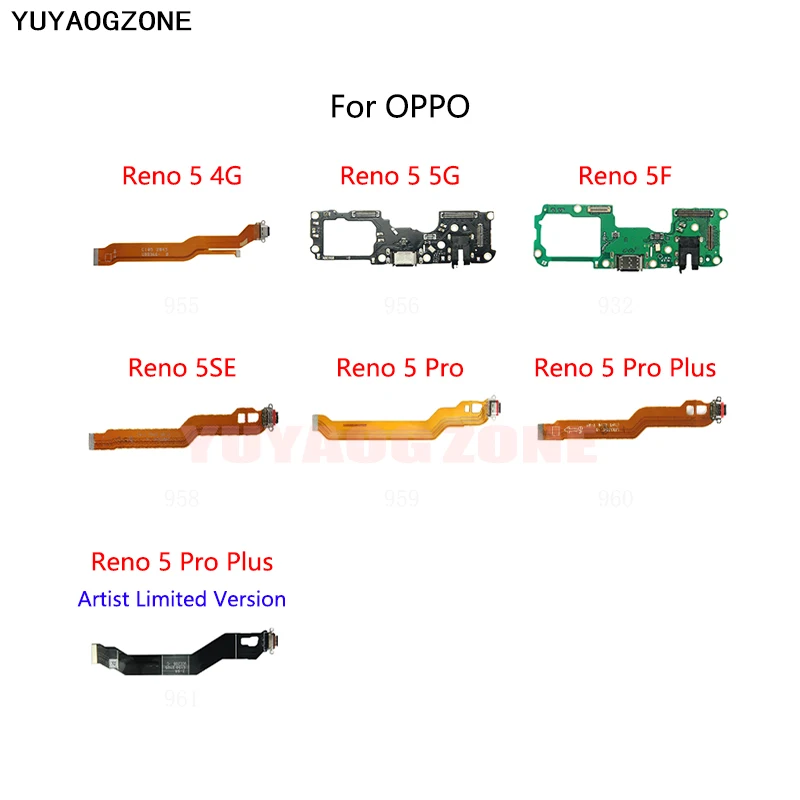 

USB Charge Dock Port Socket Jack Connector Flex Cable For OPPO Reno 5 Lite 4G 5G 5F 5SE 5 Pro Plus Charging Board Module