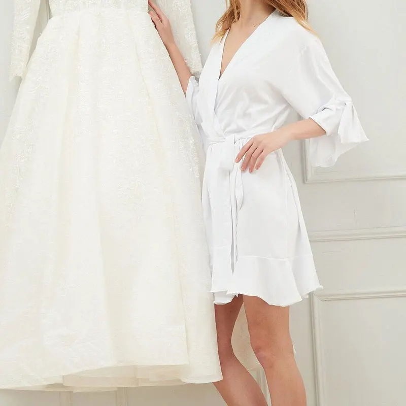 17 цветов мягкие шифоновые халаты однотонные с рюшами для свадебной фотосессии
