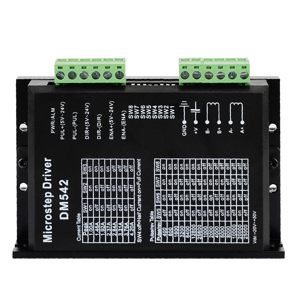 Цифровой Драйвер шагового двигателя DM542 2-фазный контроллер NEMA 17/23/34 для 57/60/86