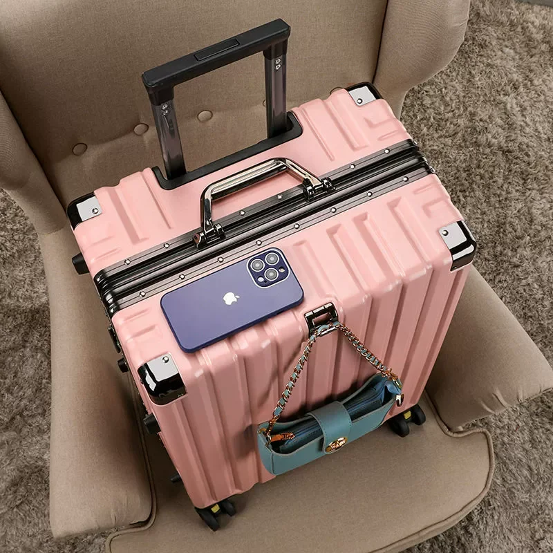 New trolley case, female aluminum frame luggage, male large capacity travel case, thickened password box, hook mounted chassis