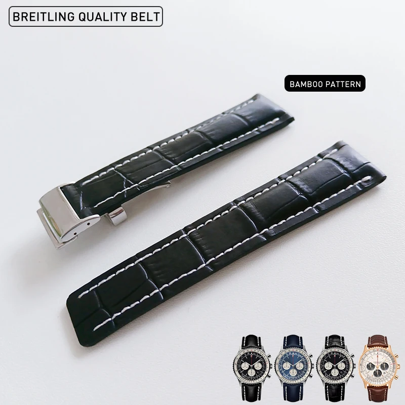 Watch Band For Breitling SUPEROCEAN AVENGER NAVITIMER Watch Accessorie Genuine Leather Men Watch Strap Watch Bracelet Belt Chain